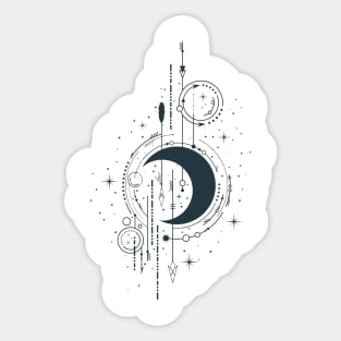 Hand Drawn Mystical Moon Sticker